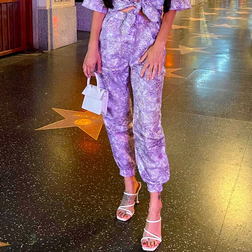 Purple Floral Joggers